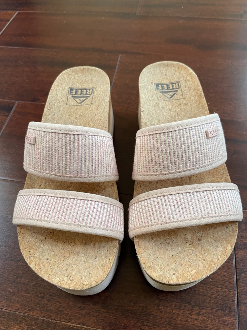 Reef Double-Strap Slide Sandals in Light Pink